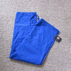 NWT Dickies Large Royal Blue Drawstring Pull On Scrub Medical Uniform Pants
